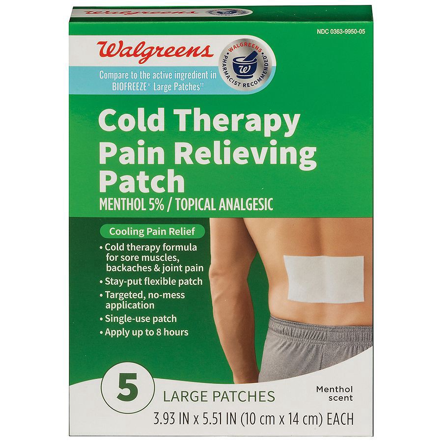 slide 1 of 3, Walgreens Cold Therapy Pain Relief Patch, 5 ct