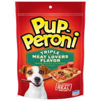 slide 18 of 19, Pup-Peroni Triple Meat Lovers with Bacon, Sausage & Pepperoni Flavor Dog Snacks, 5.6-Ounce, 5.6 oz