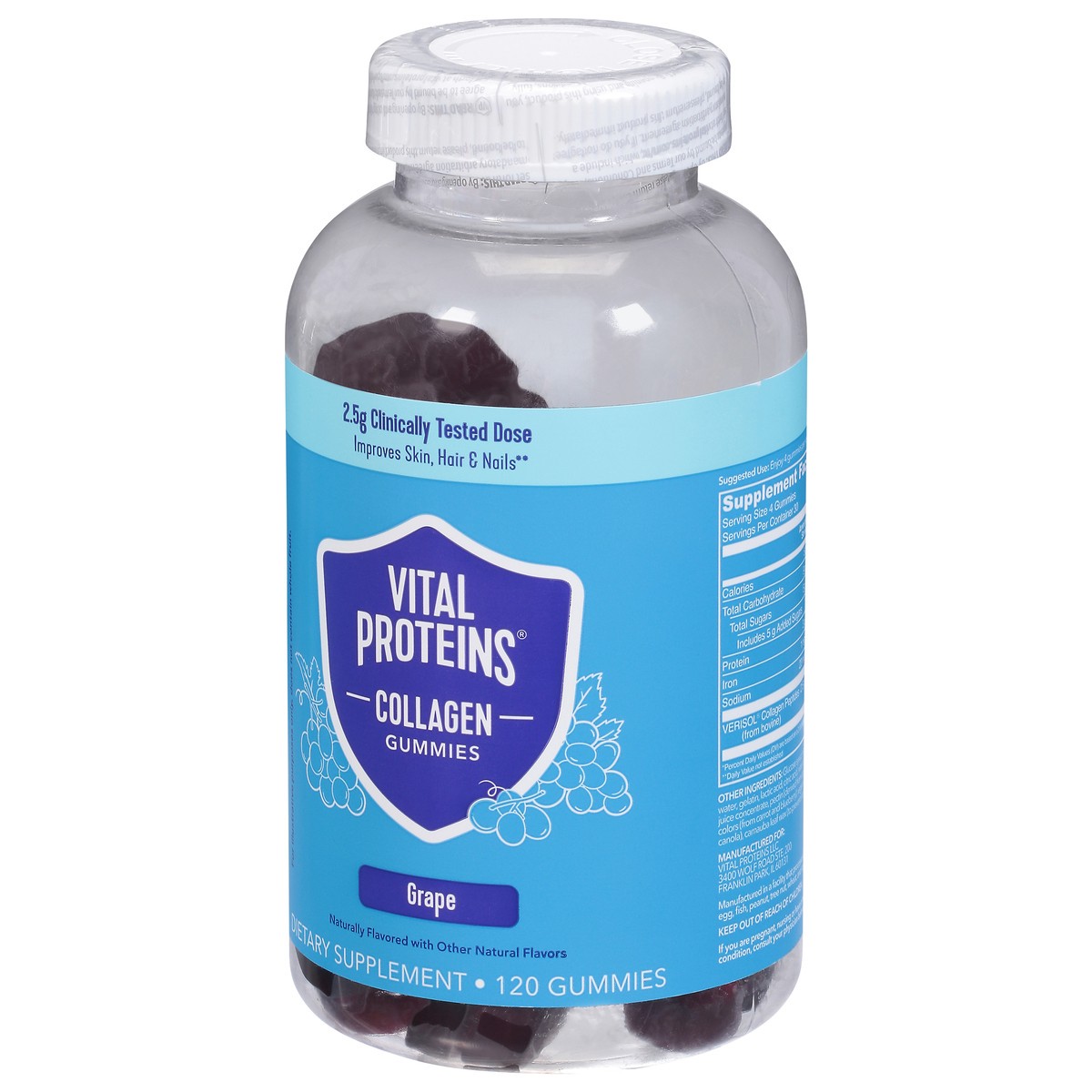 slide 3 of 9, Vital Proteins Grape Collagen 120 Gummies, 1 ct