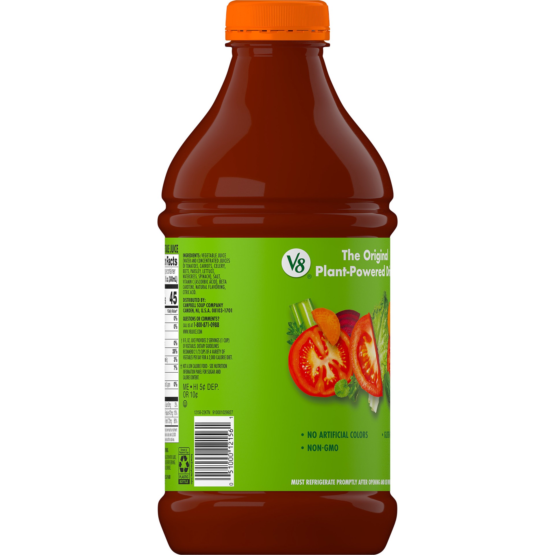 slide 2 of 5, V8 Spicy Hot 100% Vegetable Juice, 46 fl oz Bottle, 46 oz