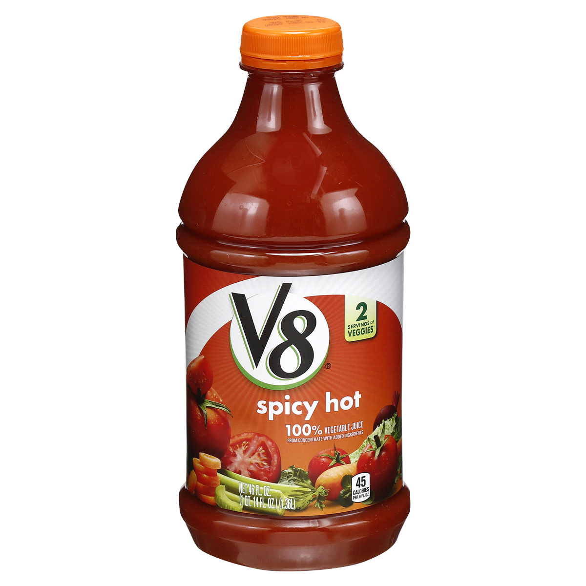 slide 1 of 2, V8 Spicy Hot Vegetable Juice, 46 fl oz