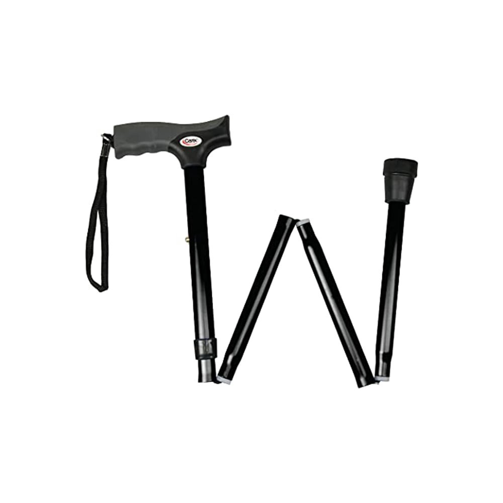 slide 1 of 3, NON BRAND Soft Grip Folding Cane Black, 1 ct