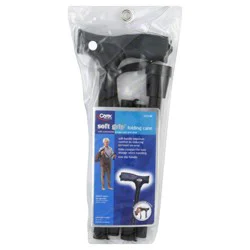 NON BRAND Soft Grip Folding Cane Black