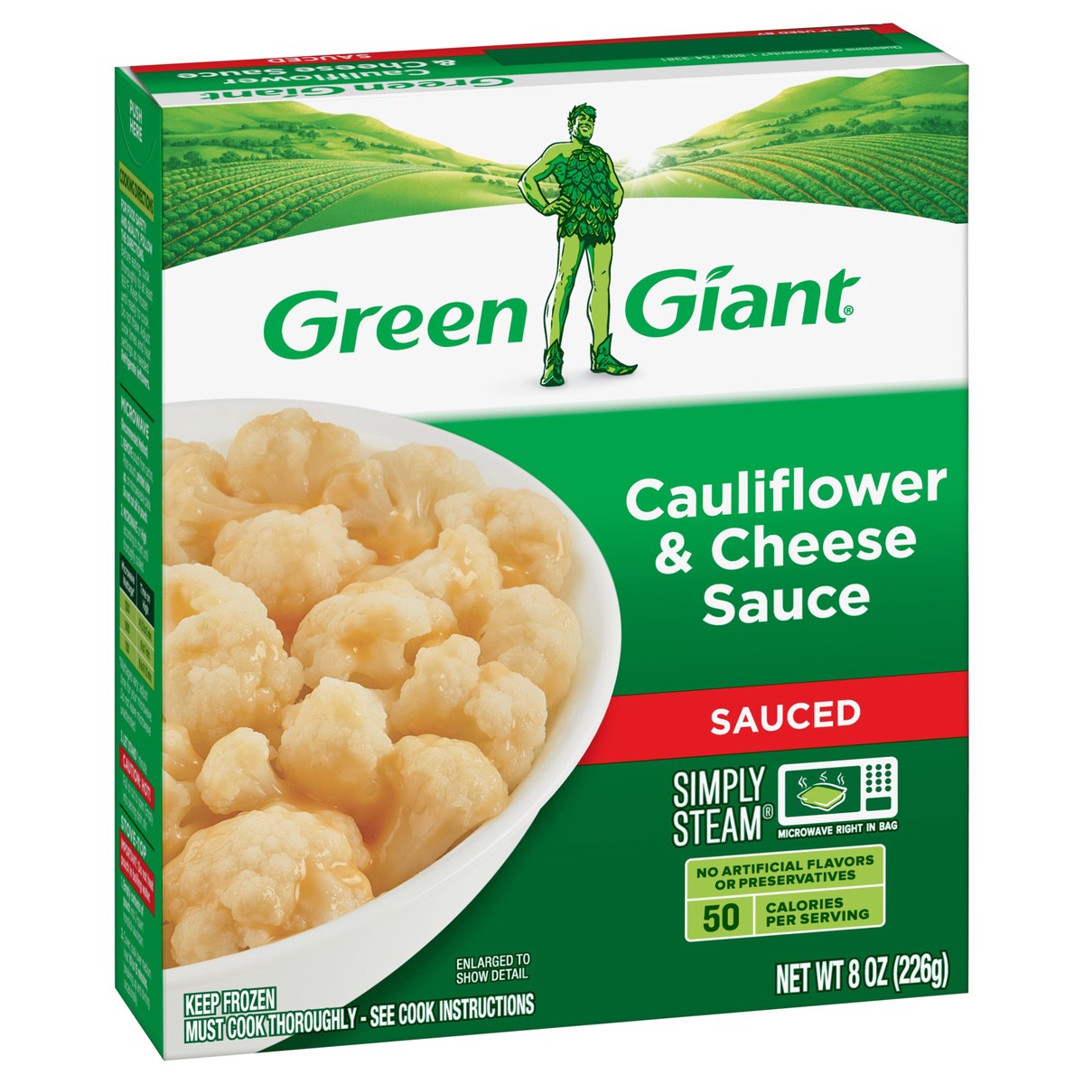 slide 9 of 9, Green Giant Simply Steam Sauced Veggies, Cauliflower & Cheese Sauce, 8 oz (Frozen), 8 oz