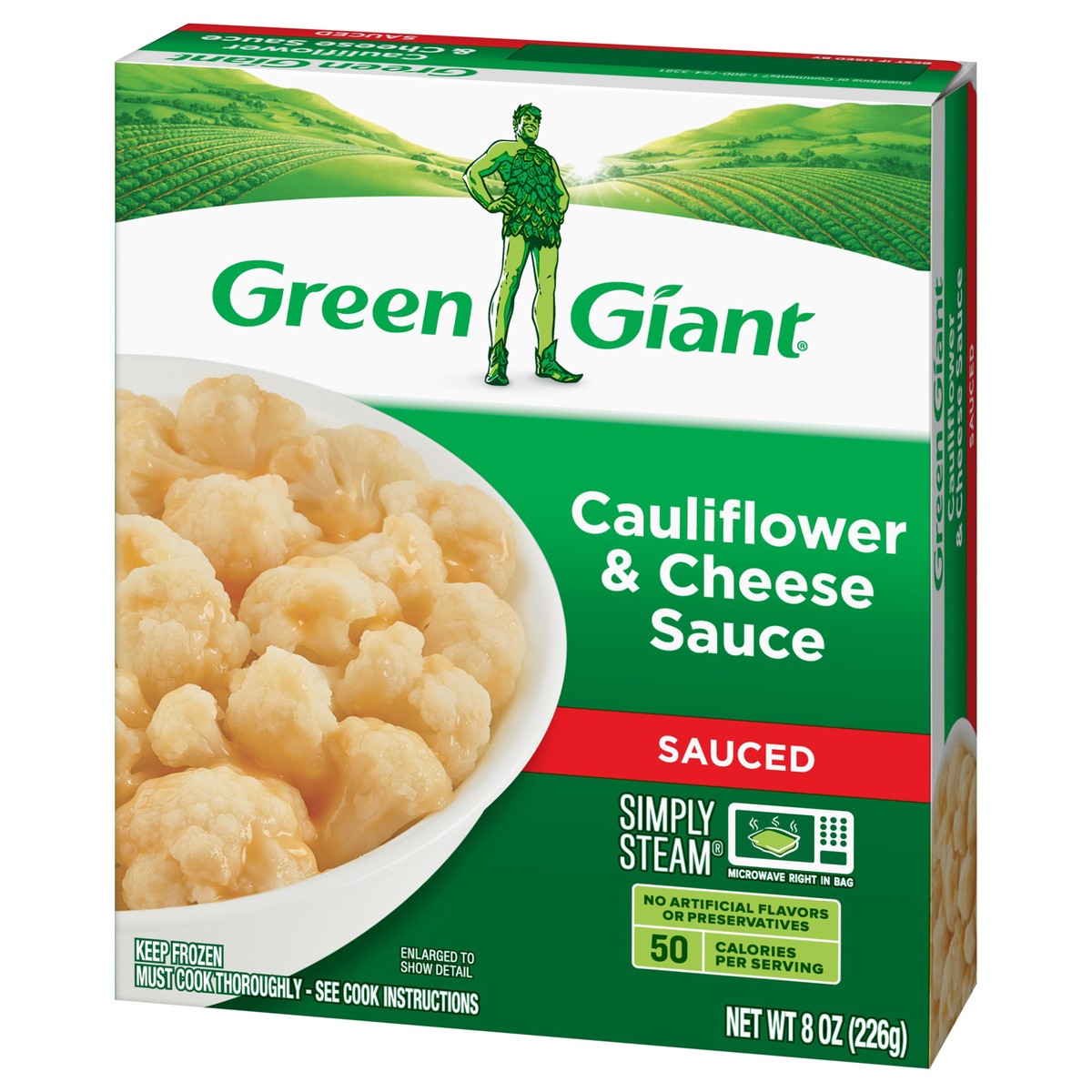 slide 7 of 9, Green Giant Simply Steam Sauced Veggies, Cauliflower & Cheese Sauce, 8 oz (Frozen), 8 oz