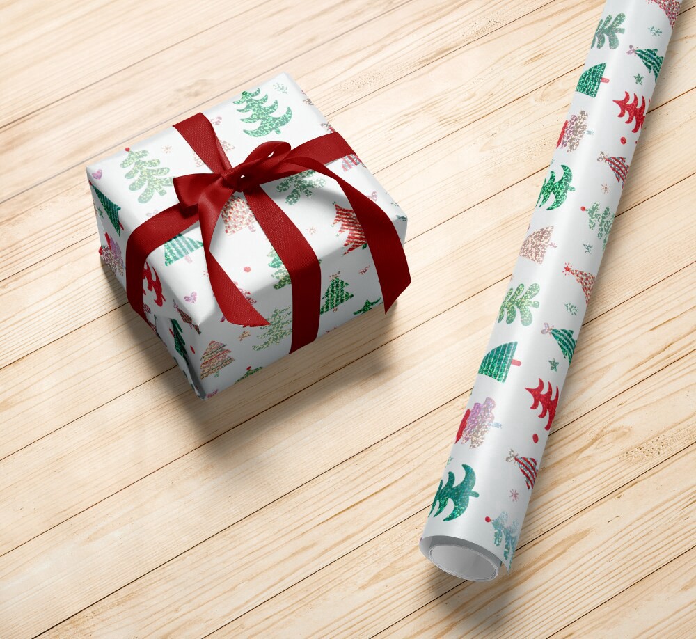 slide 4 of 4, Holiday Home 30 Inch Sweet Forest Gift Wrap Roll, 30 in