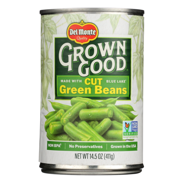 slide 1 of 1, Del Monte Grown Good Cut Green Beans - 14 oz, 14 oz
