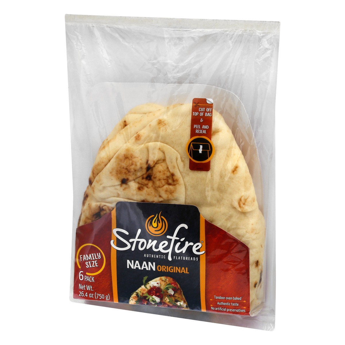 slide 4 of 9, Stonefire Family Size 6 Pack Original Naan 6 ea, 6 ct