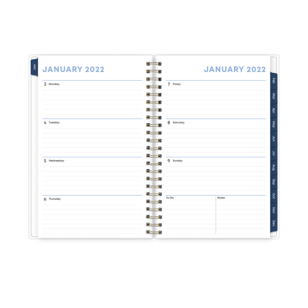 slide 2 of 5, Blue Sky Frosted Weekly/Monthly Safety Wirebound Planner, 5'' X 8'', Gemma Purple, January To December 2022, 1 ct