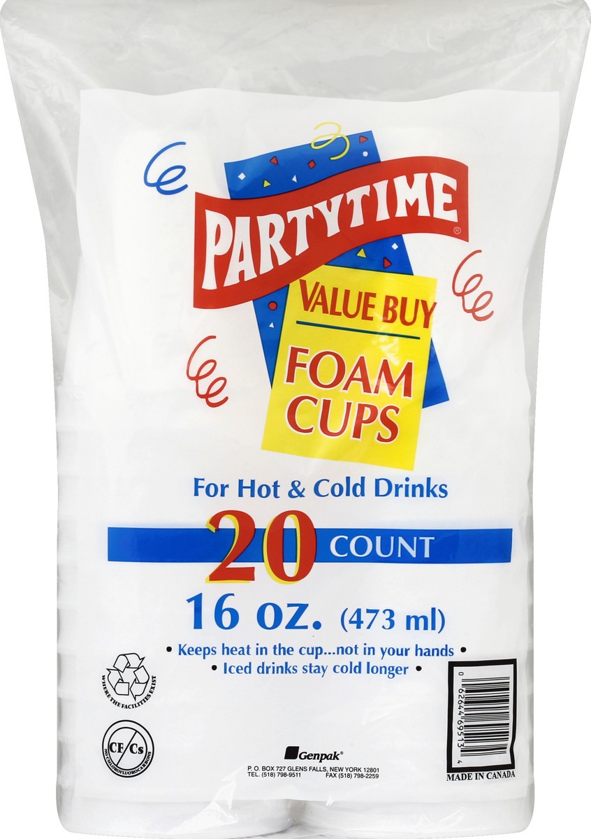 slide 3 of 4, Party Time Foam Cup, 20 ct