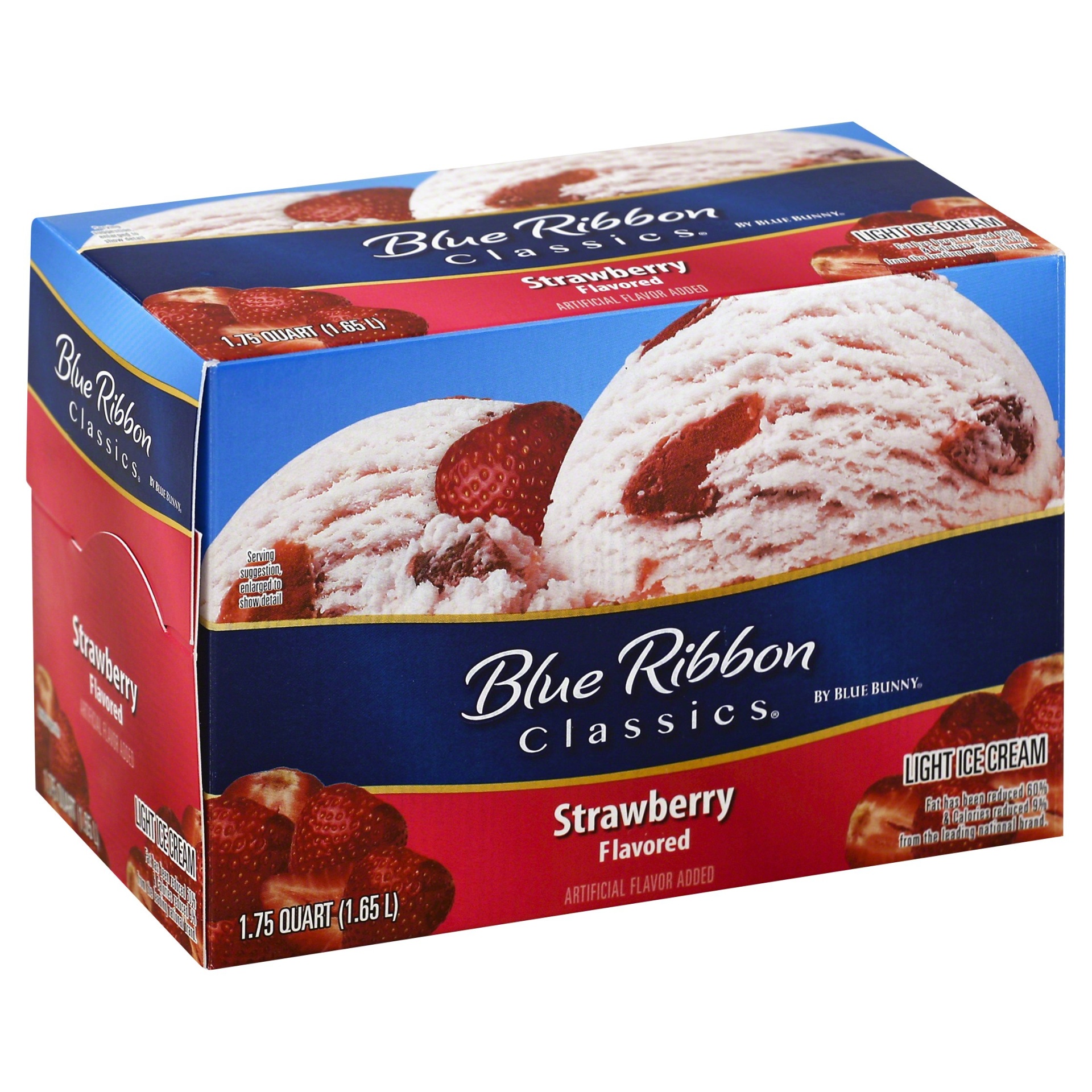 slide 1 of 1, Blue Ribbon Classics Strawberry Flavored Light Ice Cream, 1.75 qt