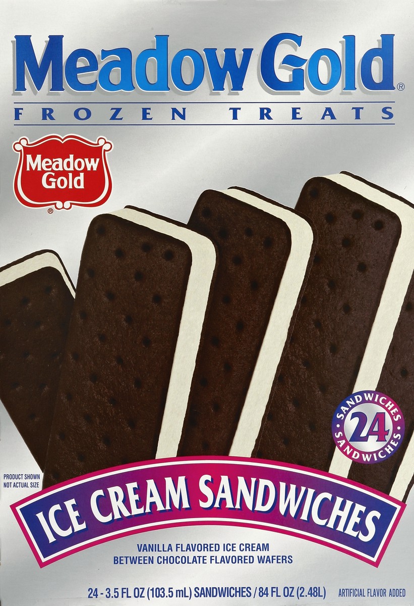 slide 4 of 5, Meadow Gold Vanilla Ice Cream Sandwiches 24 ea, 24 ct