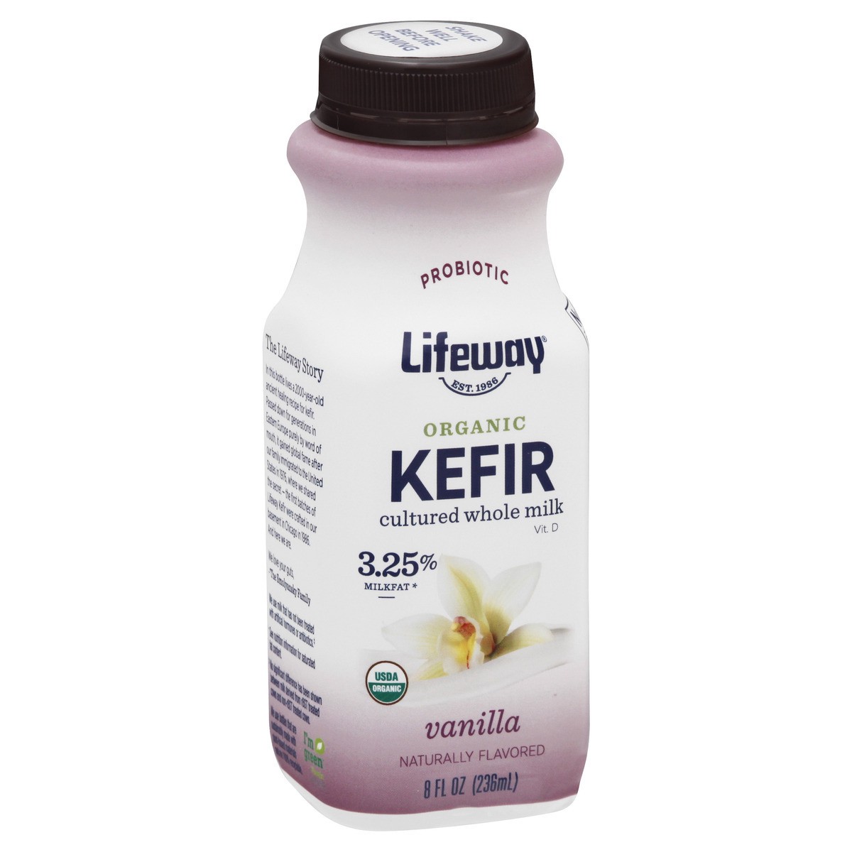 slide 2 of 10, Lifeway Organic Vanilla Kefir, 8 oz