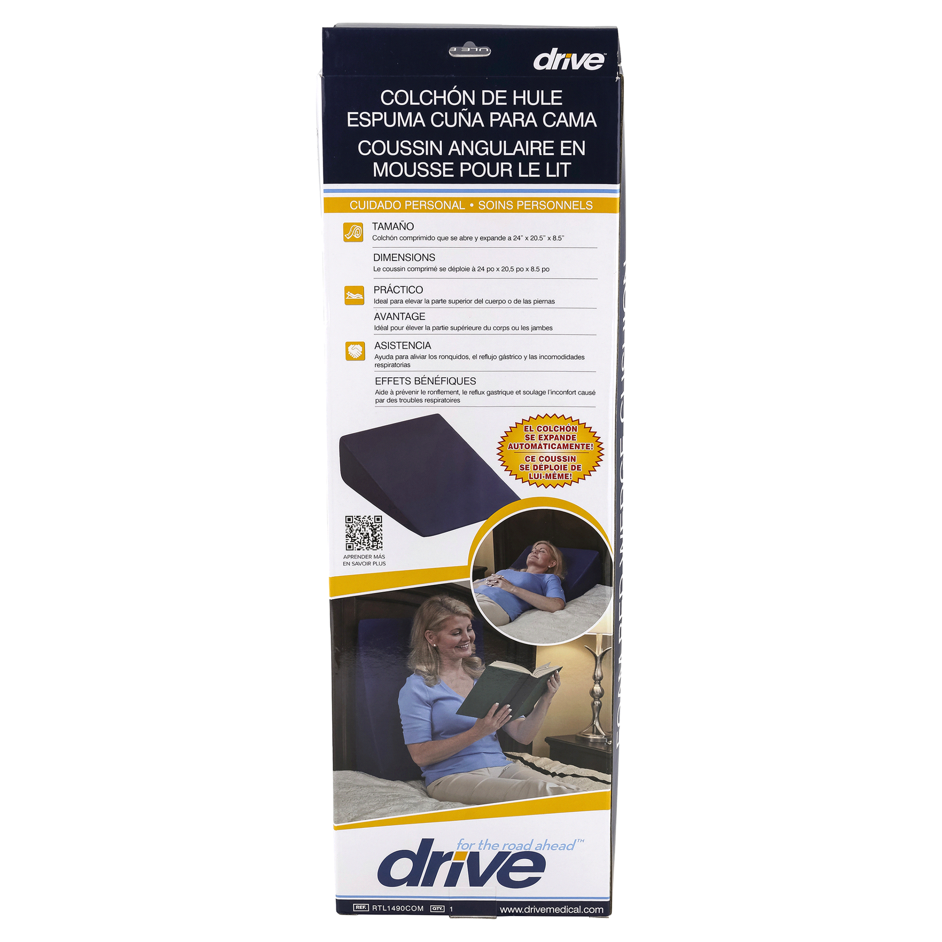 slide 17 of 17, Drive Medical Foam Bed Wedge Cushion, 1 ct