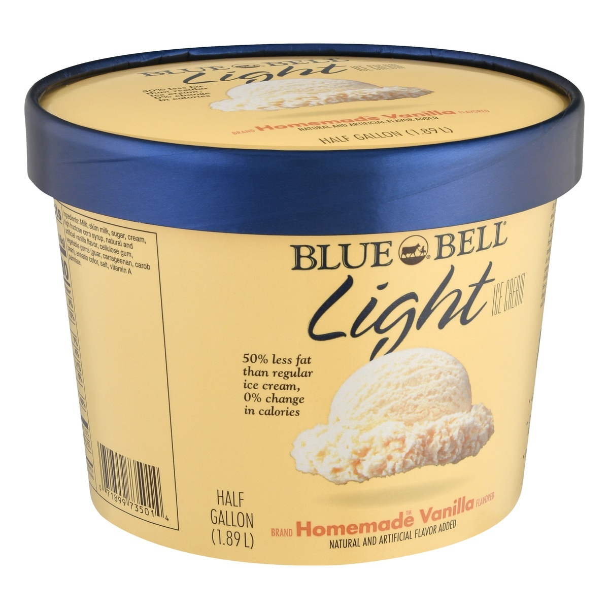 slide 2 of 6, Blue Bell Ice Cream, Homemade Vanilla Light, 64 fl oz