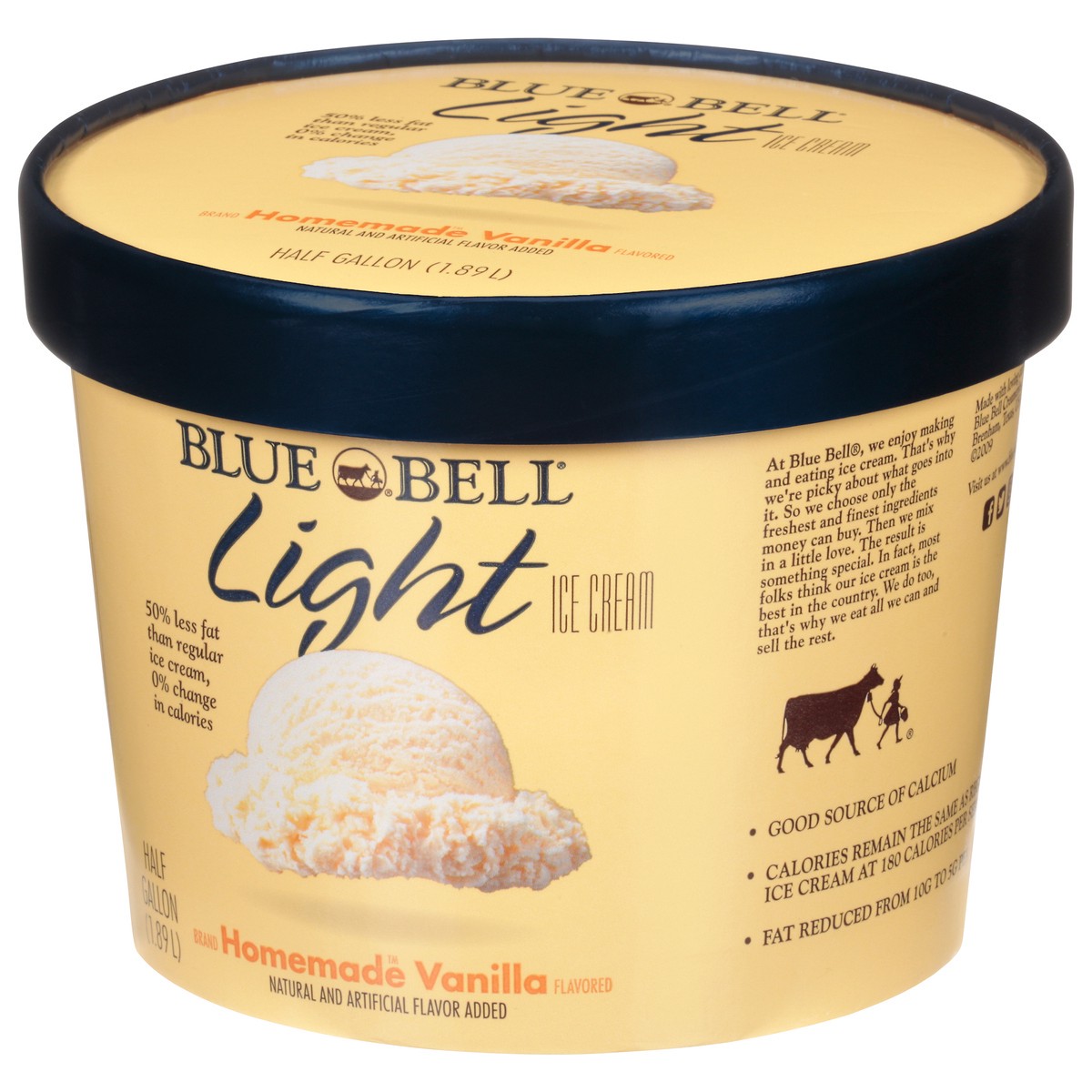 slide 3 of 9, Blue Bell Light Ice Cream, 1/2 gal