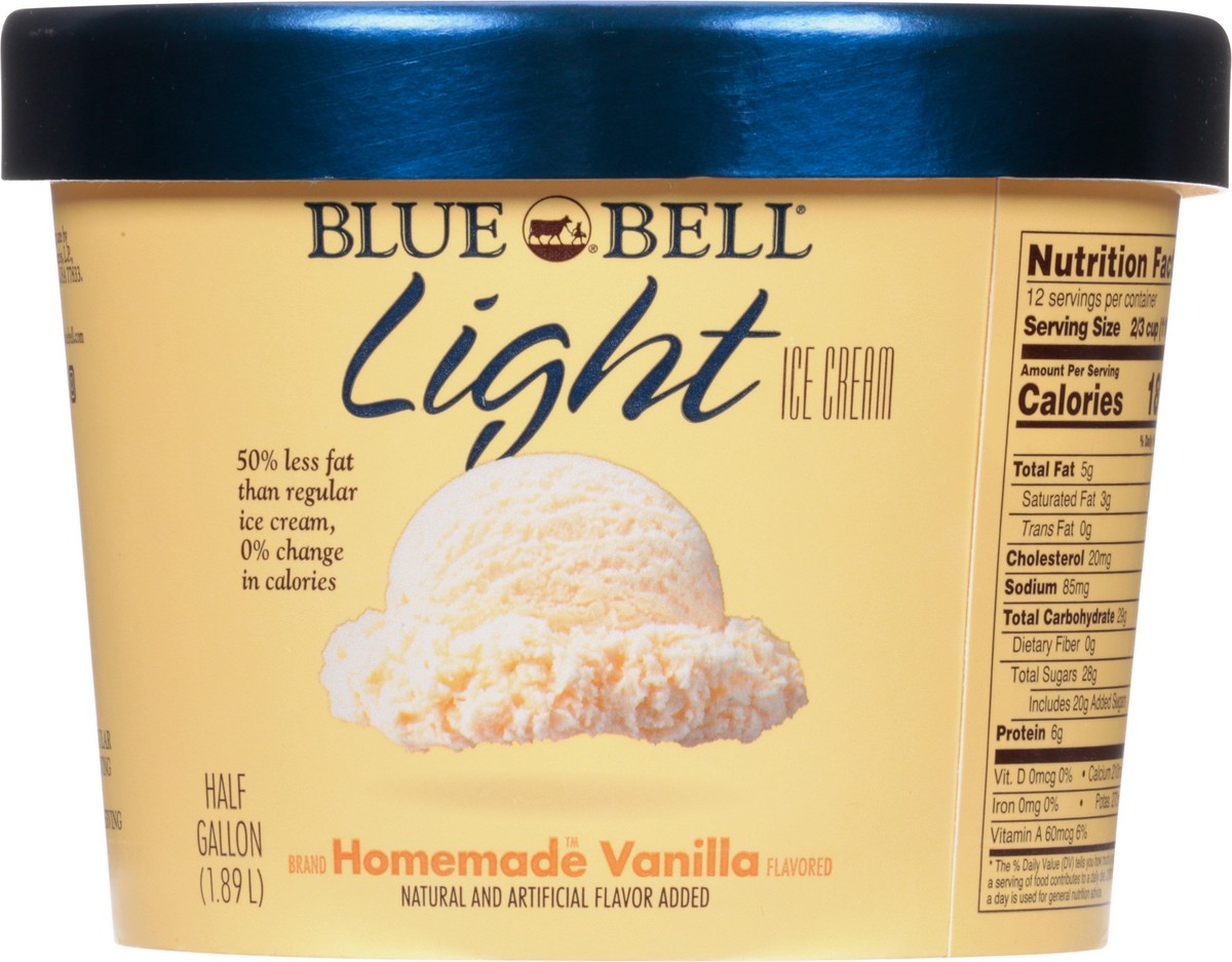 slide 5 of 9, Blue Bell Light Ice Cream, 1/2 gal