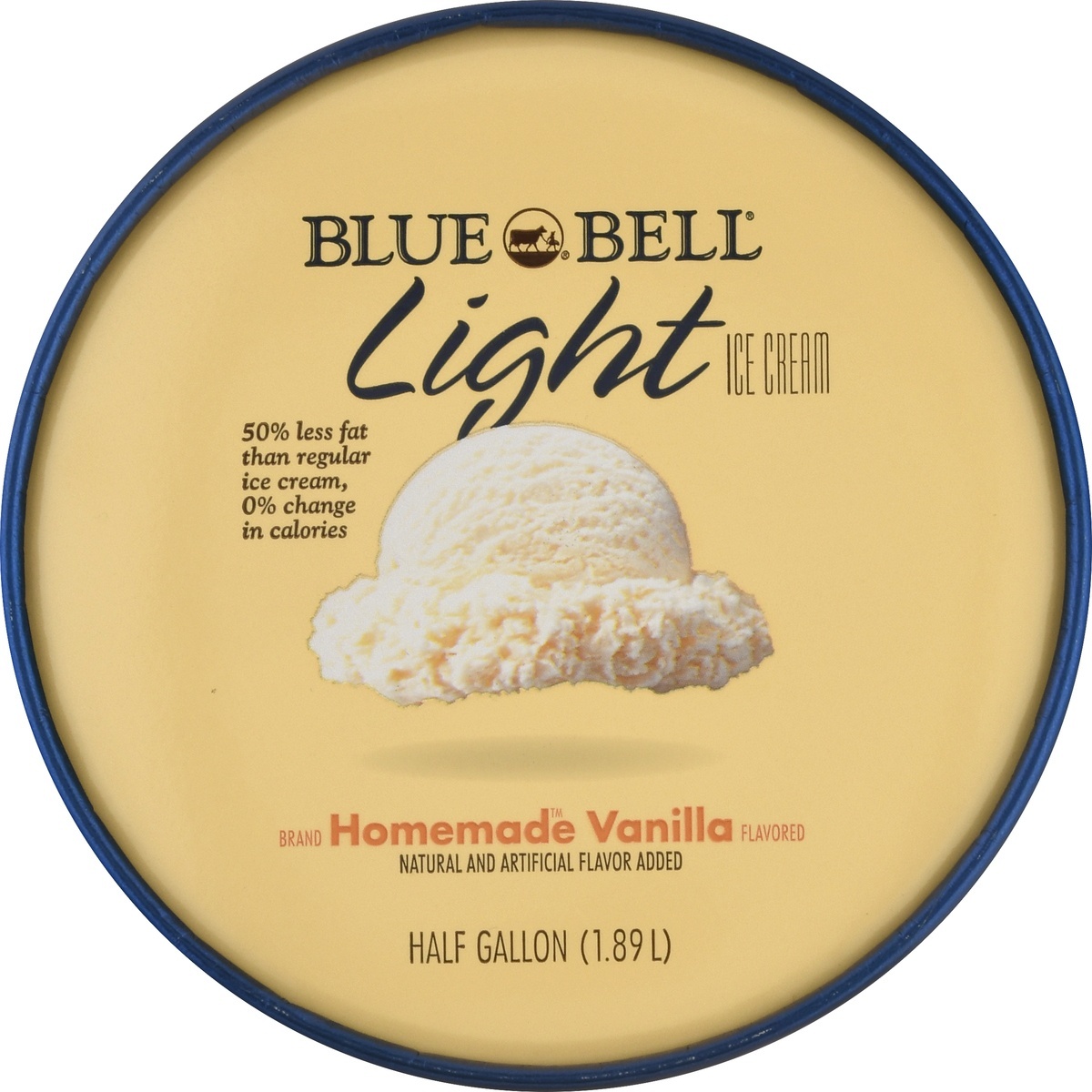 slide 5 of 6, Blue Bell Ice Cream, Homemade Vanilla Light, 64 fl oz