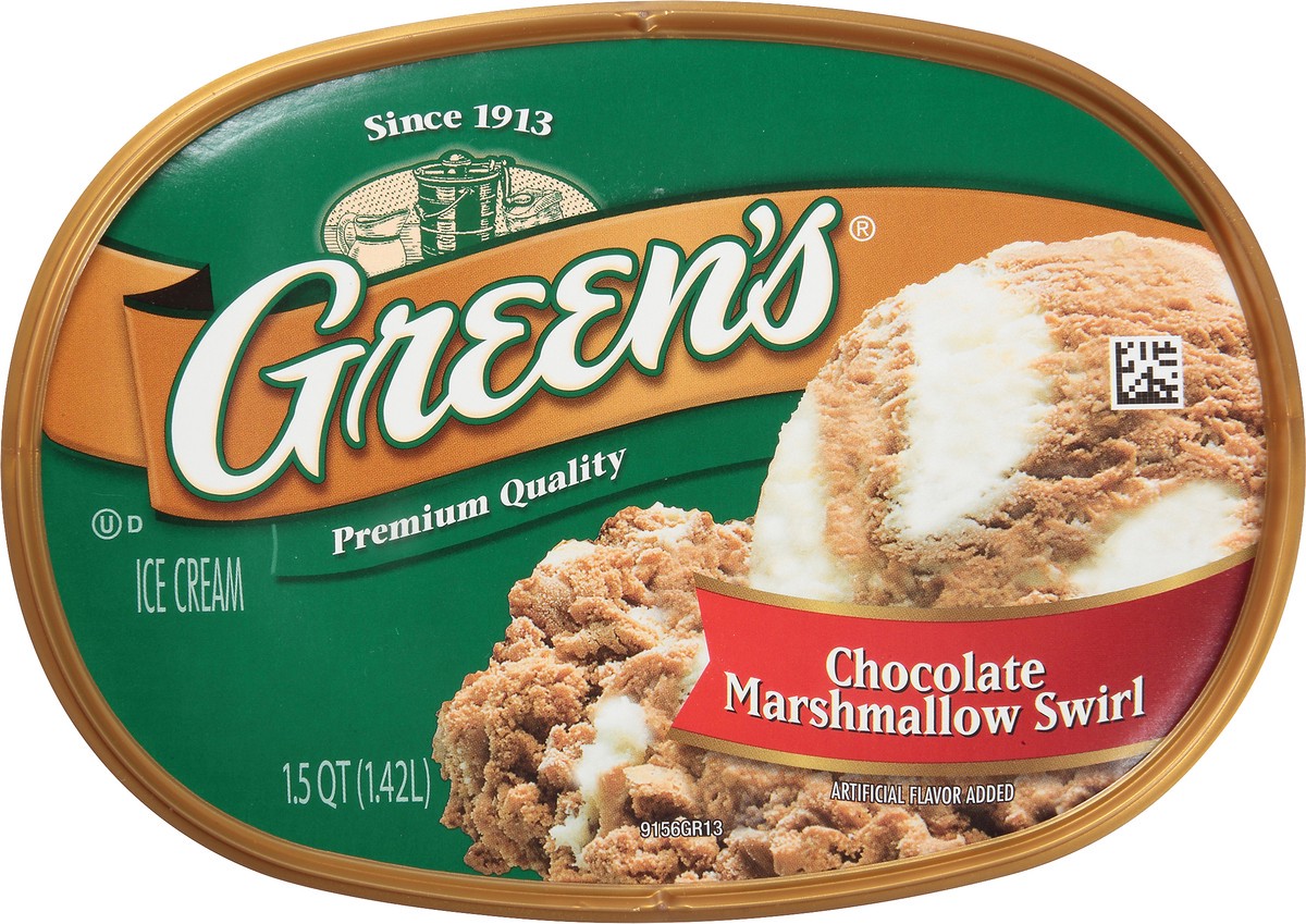 slide 9 of 10, Green's Chocolate Marshmallow Swirl Ice Cream 1.5 qt. Carton, 1.5 qt