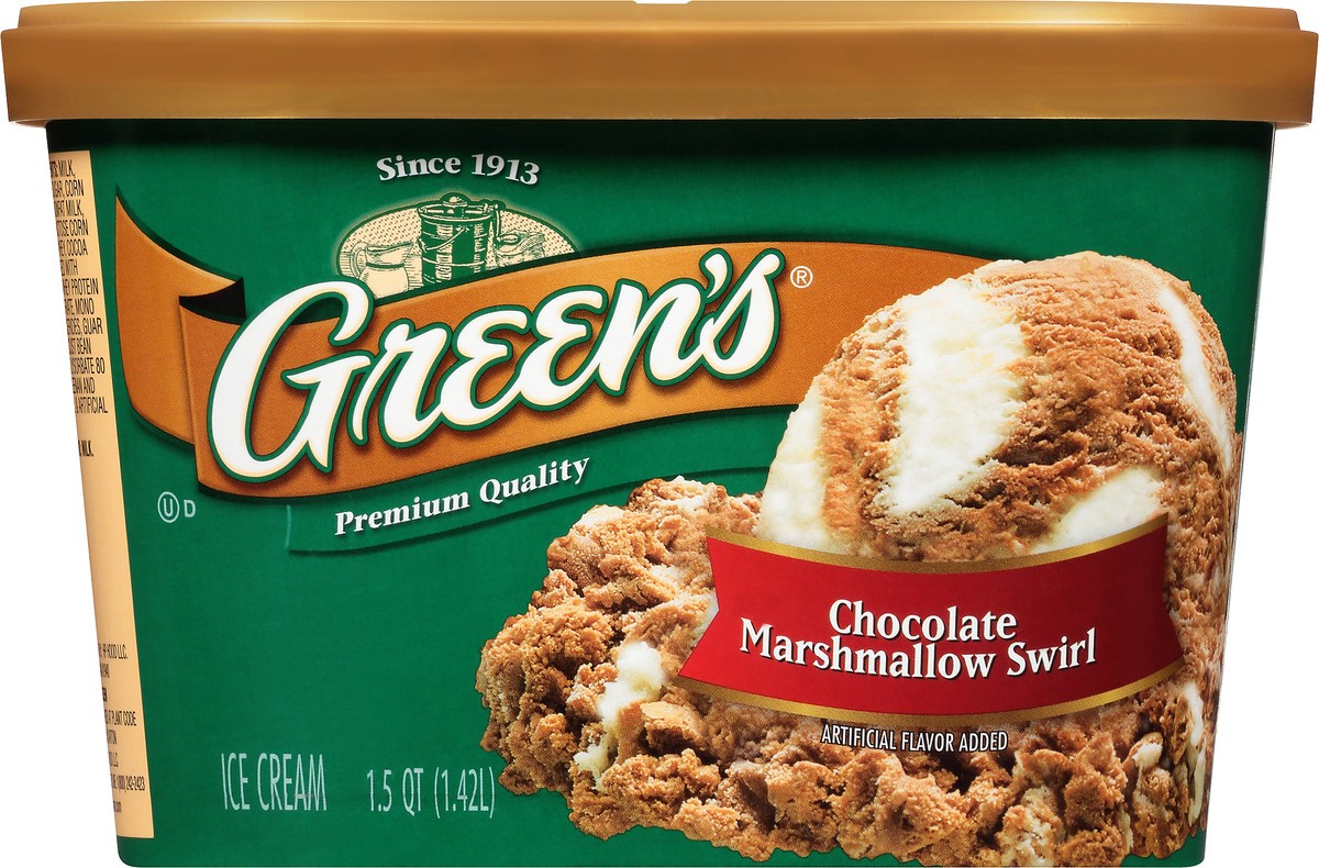 slide 8 of 10, Green's Chocolate Marshmallow Swirl Ice Cream 1.5 qt. Carton, 1.5 qt