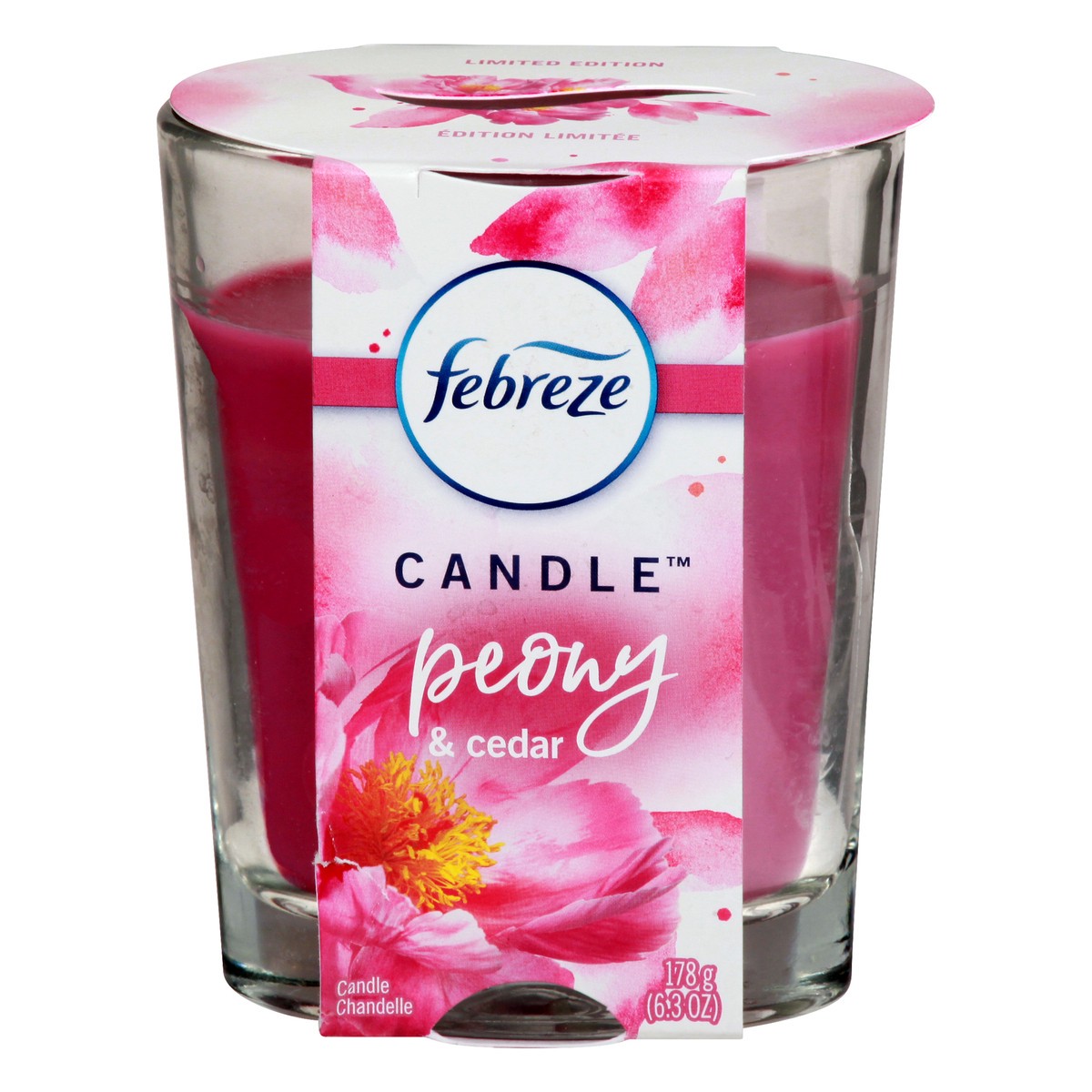 slide 1 of 11, Febreze Peony & Cedar Candle 6.3 ea, 6.30 ct