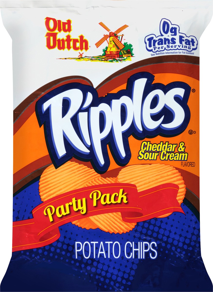 slide 1 of 6, Old Dutch Ripples Cheddar & Sour Cream Potato Chips 14.5 oz. Bag, 14.5 oz