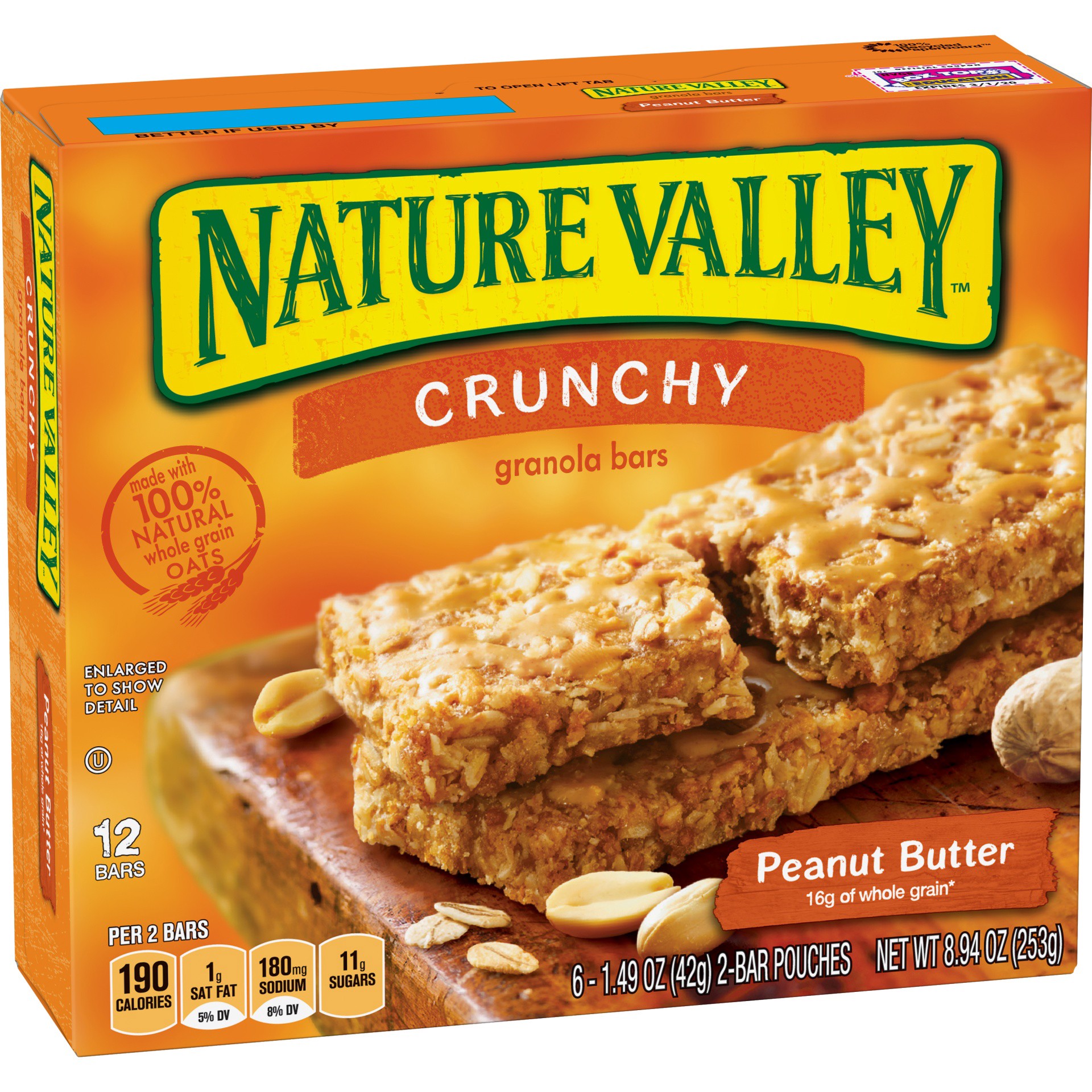 slide 1 of 3, Nature Valley Simple Nut Bar Roasted Peanut & Honey, 4 ct; 4.68 oz