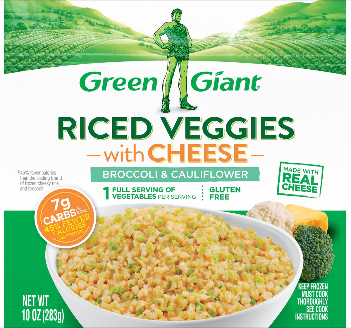 slide 4 of 4, Green Giant Broccoli & Cauliflower Riced Veggies with Cheese 10 oz, 10 oz