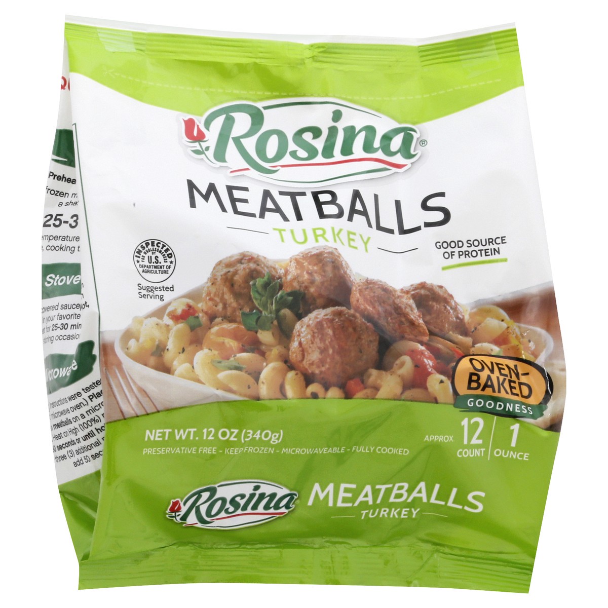 slide 9 of 9, Rosina Turkey Meatballs 12 oz, 12 oz