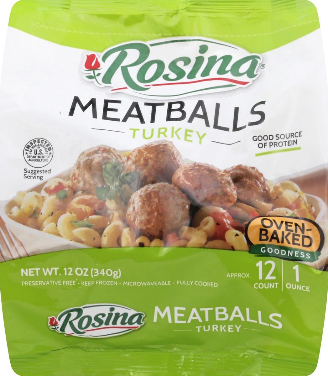 slide 3 of 9, Rosina Turkey Meatballs 12 oz, 12 oz