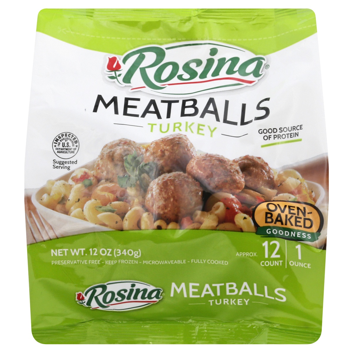 slide 1 of 1, Rosina Turkey Meatballs, 12 oz