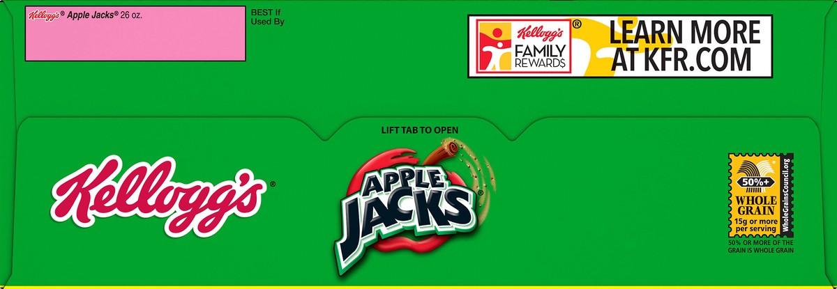 slide 4 of 8, Kellogg's Apple Jacks Original Cold Breakfast Cereal, 26 oz