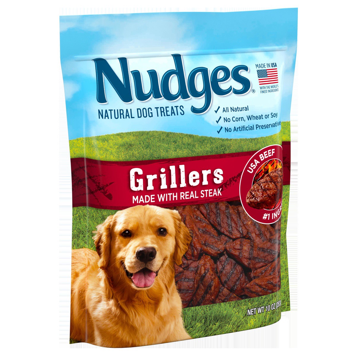slide 3 of 6, Nudges Grillers Natural Dog Treats 10 oz, 283.50 g