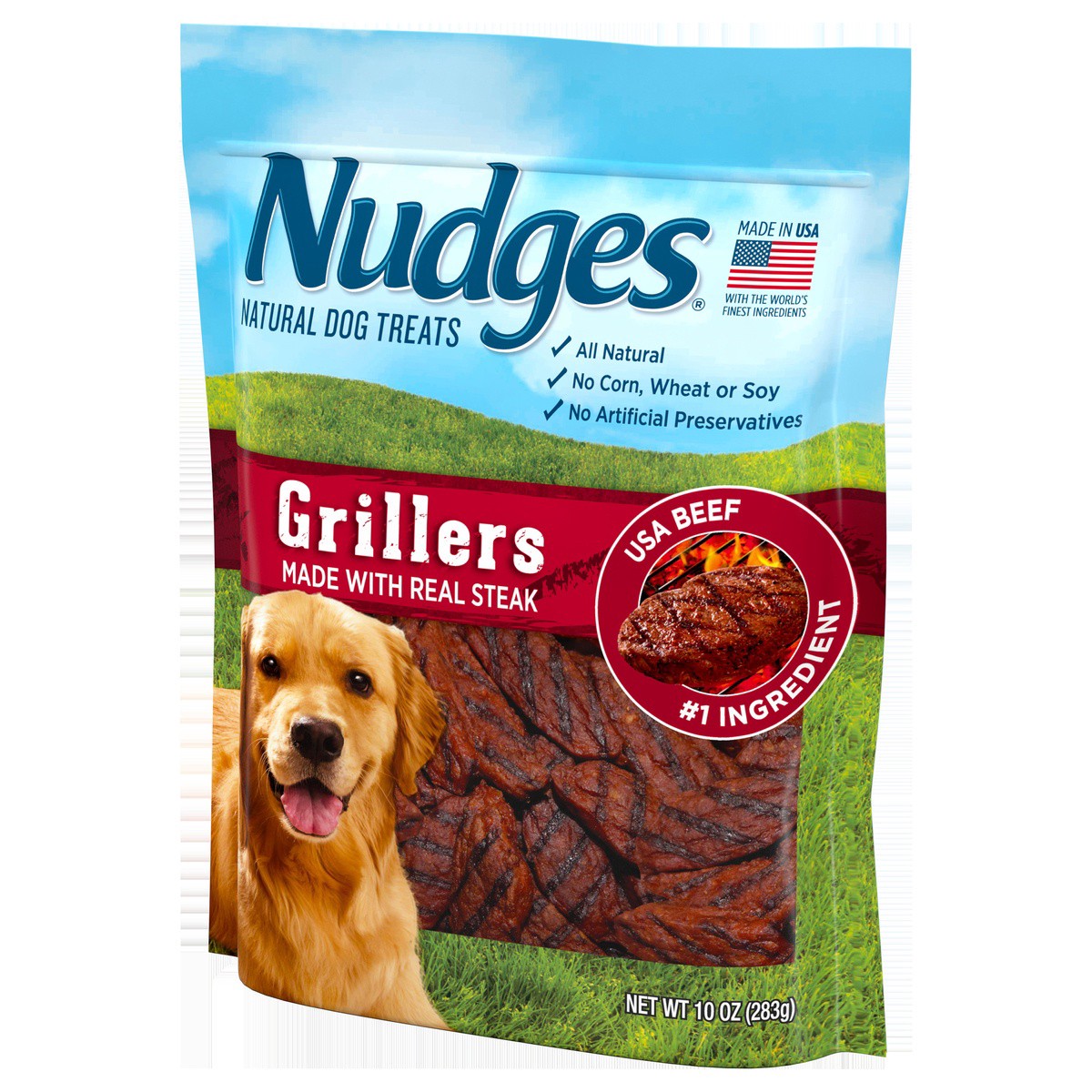 slide 5 of 6, Nudges Grillers Natural Dog Treats 10 oz, 283.50 g