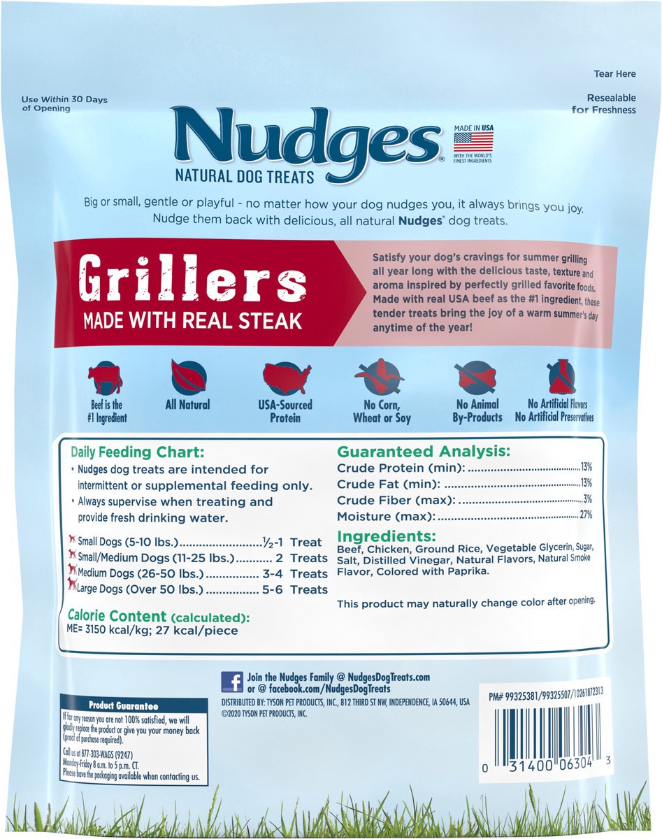 slide 2 of 6, Nudges Grillers Natural Dog Treats 10 oz, 283.50 g