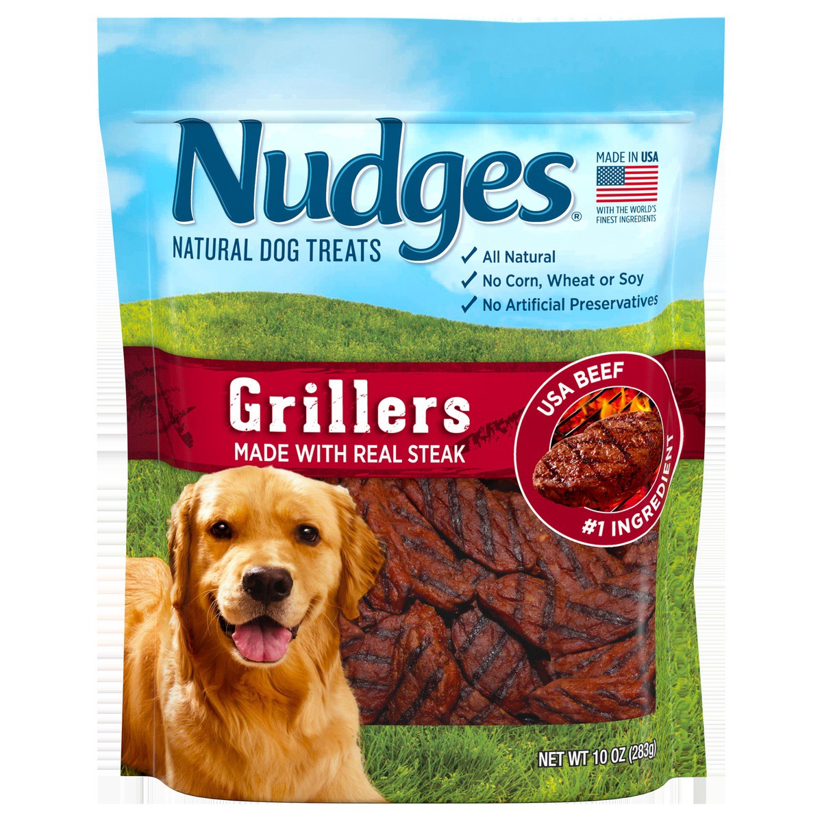 slide 1 of 6, Nudges Grillers Natural Dog Treats 10 oz, 283.50 g
