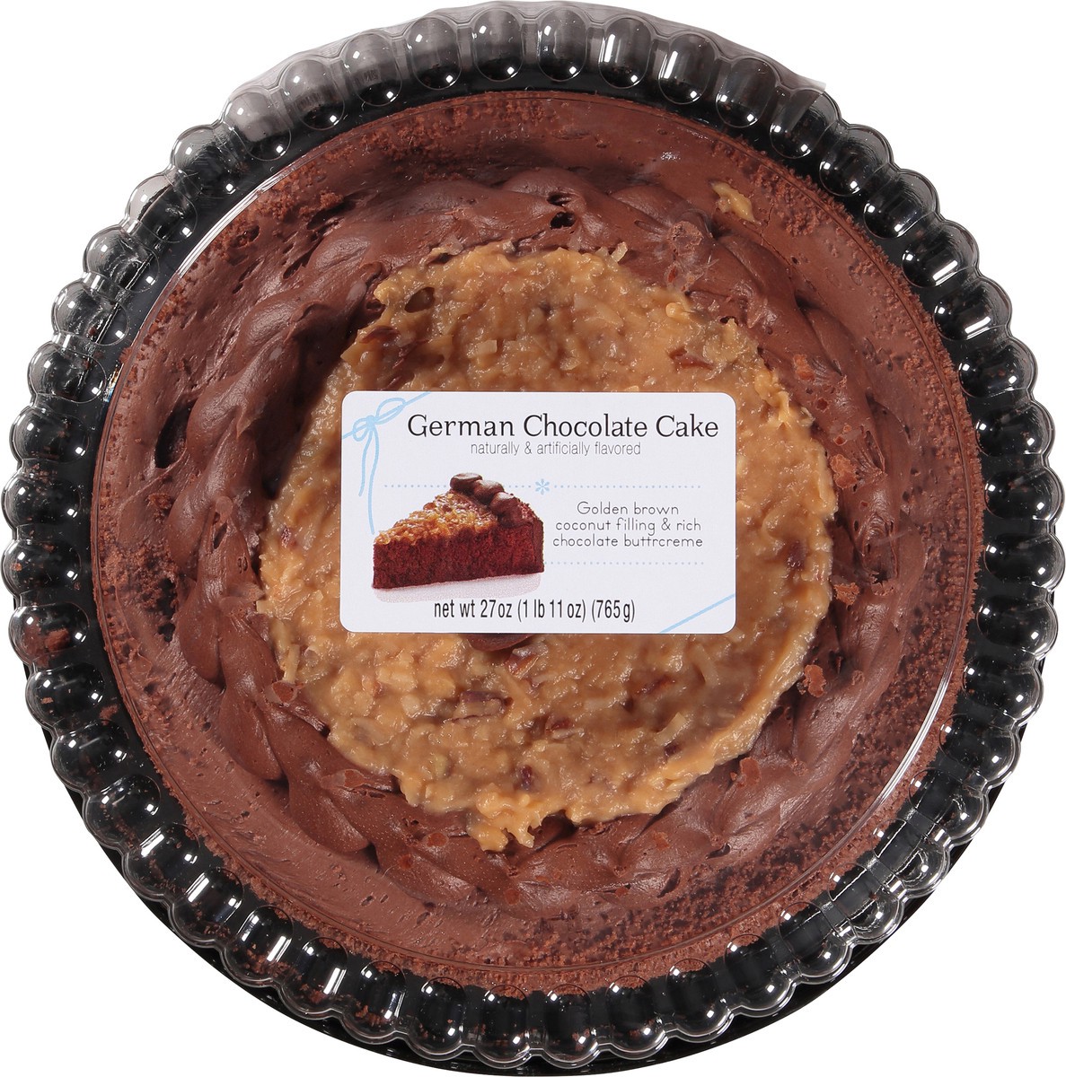 slide 1 of 7, 8" German Chocolate Single Layer Cake, 0.77 kg