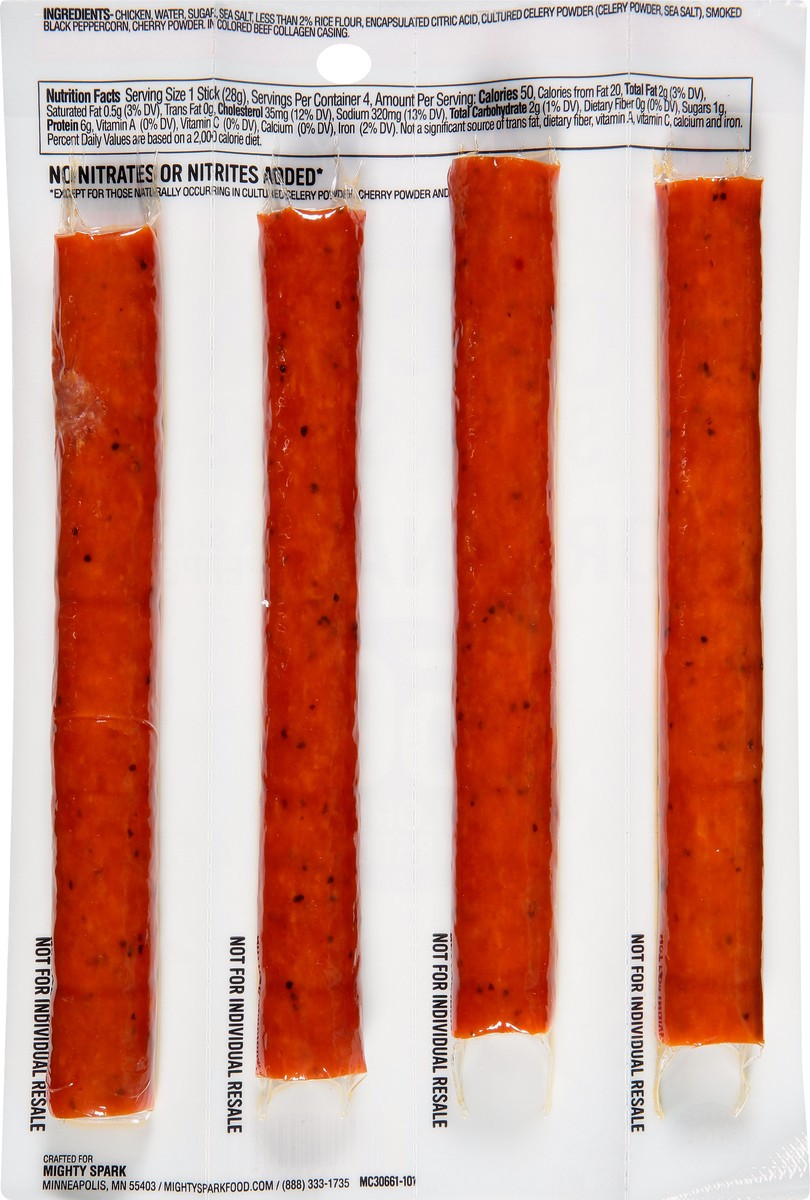 slide 6 of 9, Mighty Spark Original Sea Salt & Pepper Chicken Snack Sticks 4 oz, 4 oz