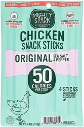 Mighty Spark Original Sea Salt & Pepper Chicken Snack Sticks - 4 Sticks