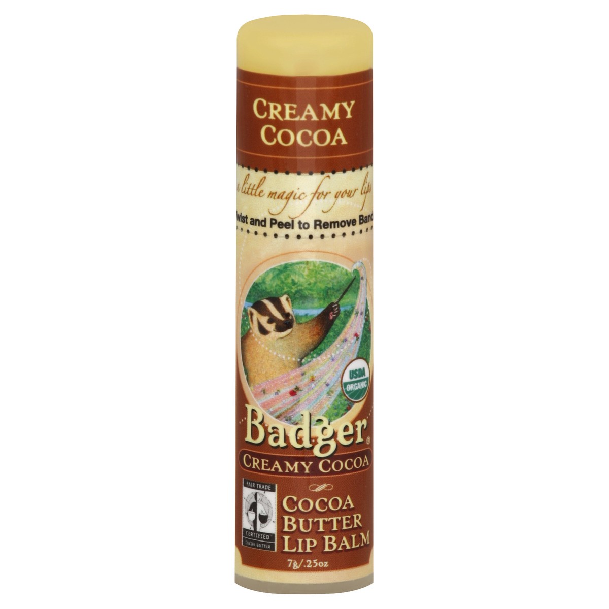 slide 2 of 3, Badger Organic Creamy Cocoa Butter Lip Balm, 0.25 oz