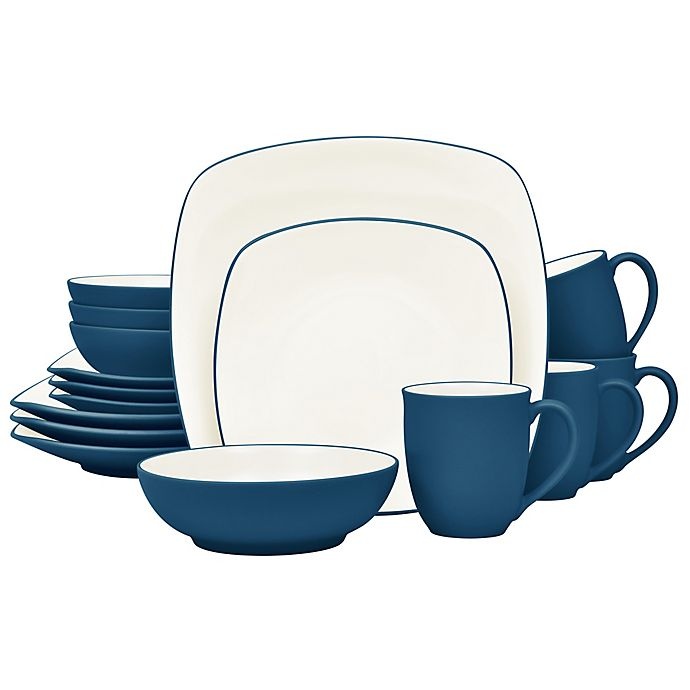 slide 1 of 1, Noritake Colorwave Square Dinnerware Set - Blue, 16 ct