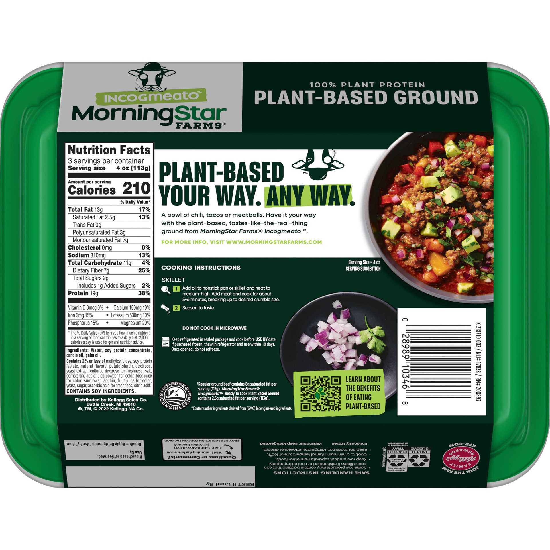 slide 4 of 5, MorningStar Farms Incogmeato Original Vegan Ground Beef, 12 oz