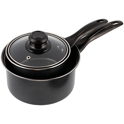 slide 1 of 1, chefstyle Non-Stick Sauce Pans with Lid, 3 ct