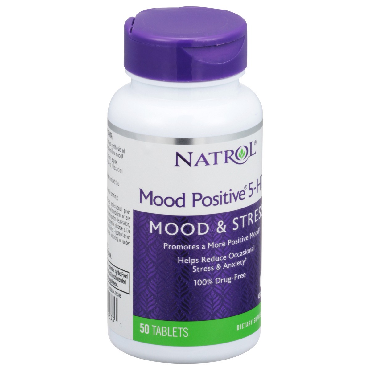 slide 2 of 9, Natrol Mood Positive 5-HTP 50mg With L-Theanine, Vitamin B6, Vitamin B12 and Folate, Dietary Supplement Helps Support a Positive Mood, 50 Tablets, 25-50 Day Supply, 50 ct