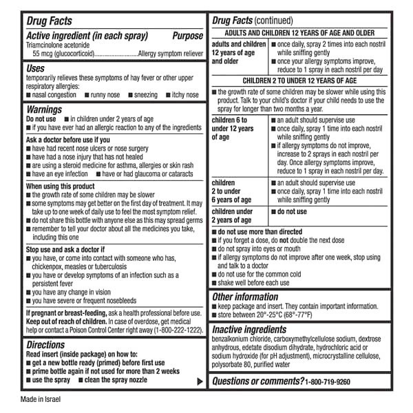 slide 8 of 25, Meijer Triamcinolone Acetonide Nasal Allergy Spray, 55 mcg per spray, 0.57 oz