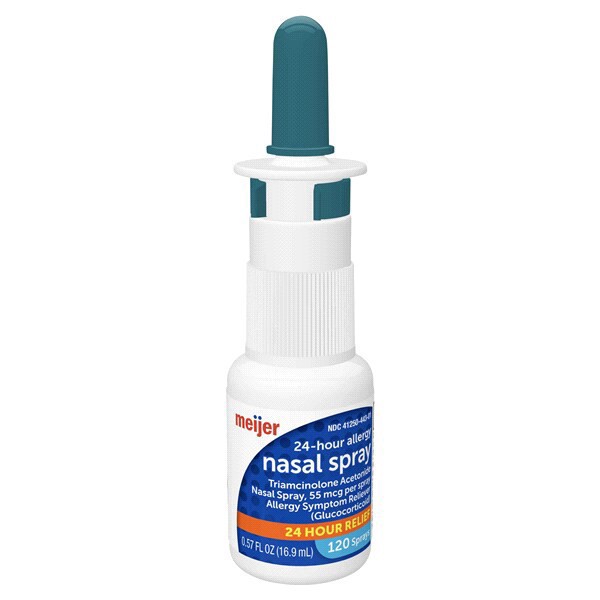 slide 4 of 25, Meijer Triamcinolone Acetonide Nasal Allergy Spray, 55 mcg per spray, 0.57 oz