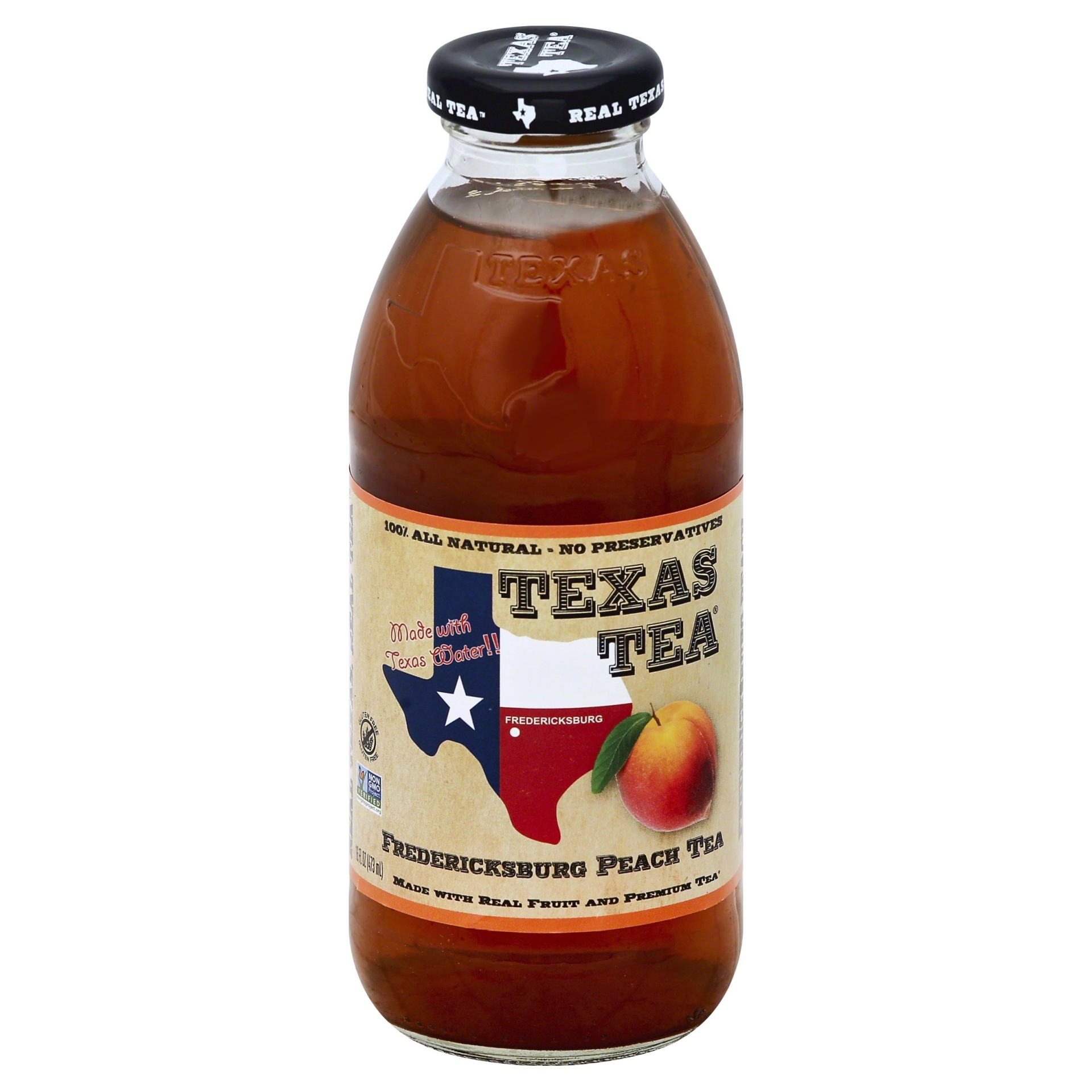 slide 1 of 1, Texas Tea All Natural Fredericksburg Peach Tea, 16 fl oz