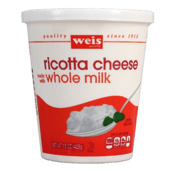 slide 1 of 1, Weis Quality Whole Milk Ricotta Cheese, 15 oz