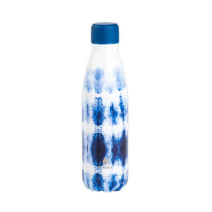 slide 1 of 1, Manna Vogue Double Wall Stainless Steel Water Bottle - Blue Tie Dye, 17 oz