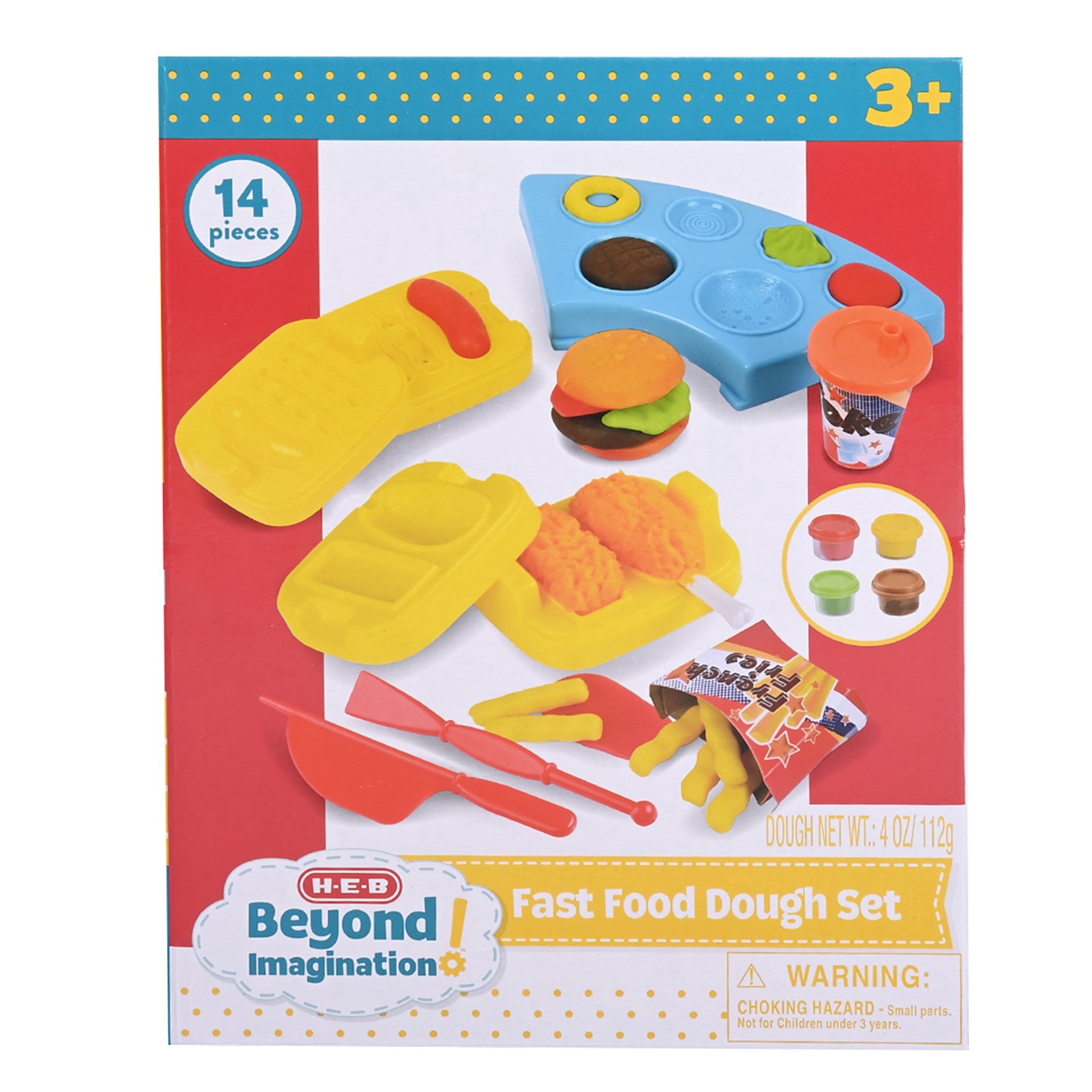 slide 1 of 1, H-E-B Beyond Imagination! Fast Food Dough Set, 14 ct